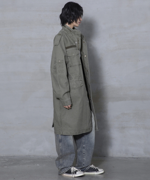 XTONZ(エクストーンズ)の「XJ143 ミリタリー ヴィンテージウォッシュ ロング m65 フィールドジャケット (KHAKI)(ミリタリージャケット・レディース・その他・LARGE/MEDIUM)」の19枚目の写真