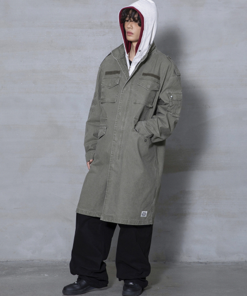 XTONZ(エクストーンズ)の「XJ143 ミリタリー ヴィンテージウォッシュ ロング m65 フィールドジャケット (KHAKI)(ミリタリージャケット・レディース・その他・LARGE/MEDIUM)」の18枚目の写真