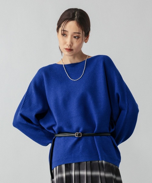 GLOBAL WORK（グローバルワーク）の「カシミヤタッチドルマンプルオーバー/758648（ニット/セーター・レディース・グレイッシュベージュ/ブルー/ワインレッド/ブラック/ライトグレー・MEDIUM/X-SMALL/X-LARGE/SMALL/LARGE）」の4枚目の写真