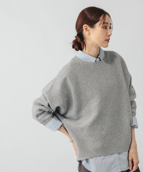 GLOBAL WORK（グローバルワーク）の「カシミヤタッチドルマンプルオーバー/758648（ニット/セーター・レディース・グレイッシュベージュ/ブルー/ワインレッド/ブラック/ライトグレー・MEDIUM/X-SMALL/X-LARGE/SMALL/LARGE）」の3枚目の写真