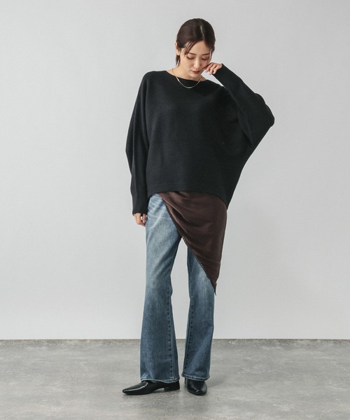 GLOBAL WORK（グローバルワーク）の「カシミヤタッチドルマンプルオーバー/758648（ニット/セーター・レディース・グレイッシュベージュ/ブルー/ワインレッド/ブラック/ライトグレー・MEDIUM/X-SMALL/X-LARGE/SMALL/LARGE）」の14枚目の写真