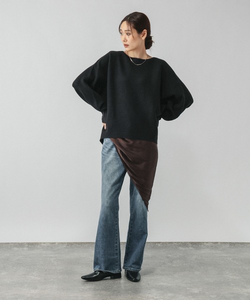 GLOBAL WORK（グローバルワーク）の「カシミヤタッチドルマンプルオーバー/758648（ニット/セーター・レディース・グレイッシュベージュ/ブルー/ワインレッド/ブラック/ライトグレー・MEDIUM/X-SMALL/X-LARGE/SMALL/LARGE）」の15枚目の写真