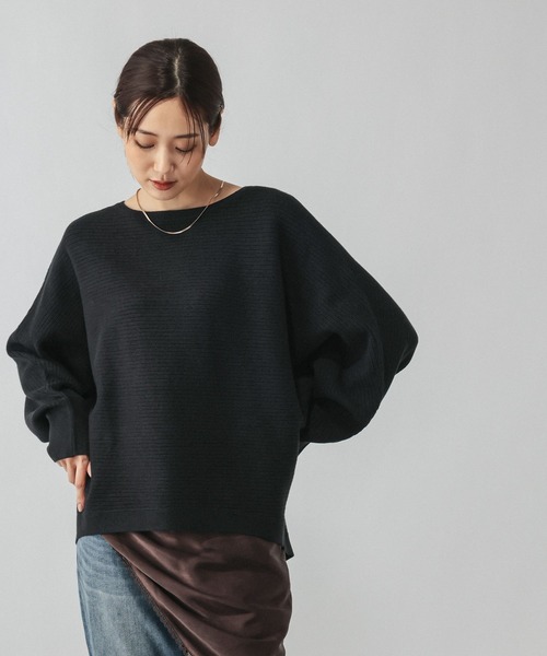 GLOBAL WORK（グローバルワーク）の「カシミヤタッチドルマンプルオーバー/758648（ニット/セーター・レディース・グレイッシュベージュ/ブルー/ワインレッド/ブラック/ライトグレー・MEDIUM/X-SMALL/X-LARGE/SMALL/LARGE）」の16枚目の写真