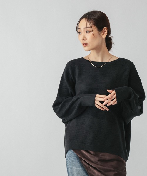 GLOBAL WORK（グローバルワーク）の「カシミヤタッチドルマンプルオーバー/758648（ニット/セーター・レディース・グレイッシュベージュ/ブルー/ワインレッド/ブラック/ライトグレー・MEDIUM/X-SMALL/X-LARGE/SMALL/LARGE）」の17枚目の写真