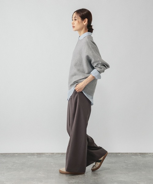 GLOBAL WORK（グローバルワーク）の「カシミヤタッチドルマンプルオーバー/758648（ニット/セーター・レディース・グレイッシュベージュ/ブルー/ワインレッド/ブラック/ライトグレー・MEDIUM/X-SMALL/X-LARGE/SMALL/LARGE）」の18枚目の写真