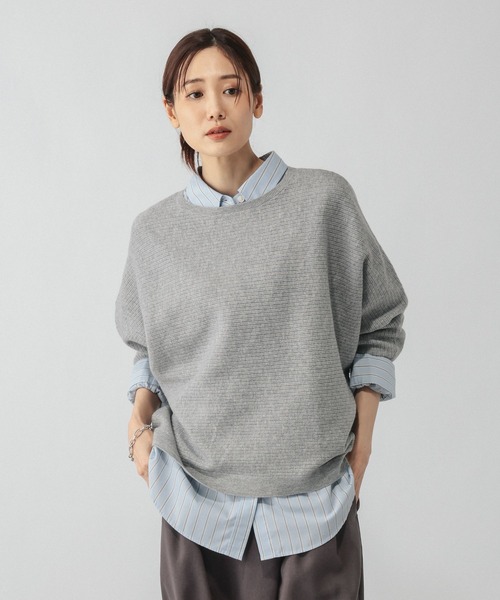 GLOBAL WORK（グローバルワーク）の「カシミヤタッチドルマンプルオーバー/758648（ニット/セーター・レディース・グレイッシュベージュ/ブルー/ワインレッド/ブラック/ライトグレー・MEDIUM/X-SMALL/X-LARGE/SMALL/LARGE）」の20枚目の写真