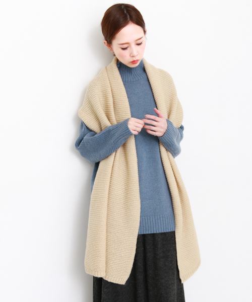 KBF(ケイビーエフ)の「KBF ニットマフラー(マフラー・レディース・モカ/グリーン/グレー/ライトベージュ・ONE)」の1枚目の写真