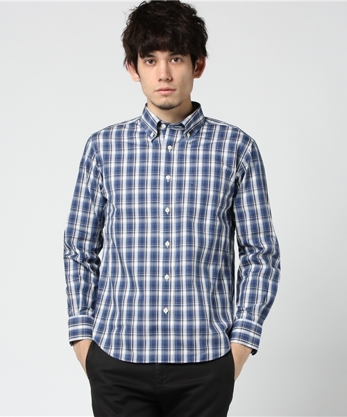 McGREGOR（マックレガー）の「形態安定ボタンダウンチェックシャツ（シャツ/ブラウス・メンズ・ネイビー/レッド/アイボリー・L/LL/M）」の2枚目の写真