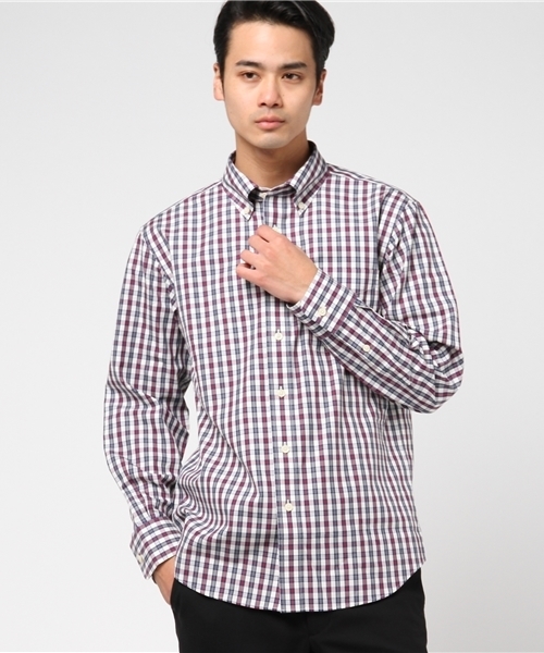 McGREGOR（マックレガー）の「形態安定ボタンダウンチェックシャツ（シャツ/ブラウス・メンズ・ネイビー/レッド/アイボリー・L/LL/M）」の3枚目の写真