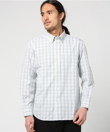 形態安定ボタンダウンチェックシャツ