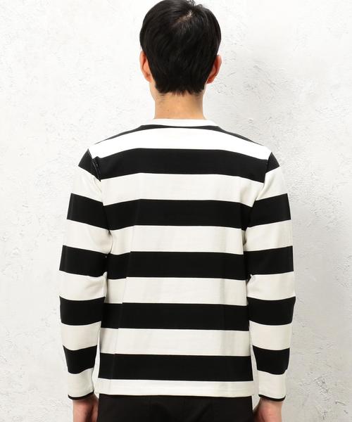 green label relaxing(グリーンレーベルリラクシング)の「BC HEAVY/W WIDE/ボーダー C/N カットソー ◆(Tシャツ/カットソー・メンズ・ブラック/オリーブ/ネイビー・LARGE/MEDIUM/SMALL)」の14枚目の写真