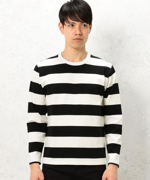 green label relaxing(グリーンレーベルリラクシング)の「BC HEAVY/W WIDE/ボーダー C/N カットソー ◆(Tシャツ/カットソー・メンズ・ブラック/オリーブ/ネイビー・LARGE/MEDIUM/SMALL)」の8枚目の写真