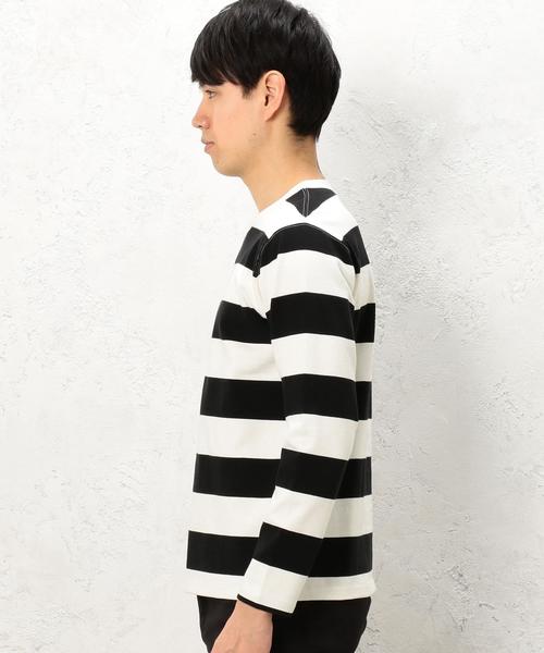 green label relaxing(グリーンレーベルリラクシング)の「BC HEAVY/W WIDE/ボーダー C/N カットソー ◆(Tシャツ/カットソー・メンズ・ブラック/オリーブ/ネイビー・LARGE/MEDIUM/SMALL)」の9枚目の写真