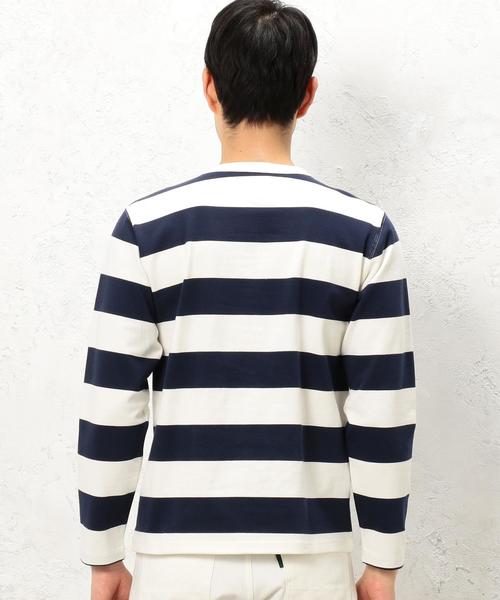 green label relaxing(グリーンレーベルリラクシング)の「BC HEAVY/W WIDE/ボーダー C/N カットソー ◆(Tシャツ/カットソー・メンズ・ブラック/オリーブ/ネイビー・LARGE/MEDIUM/SMALL)」の6枚目の写真