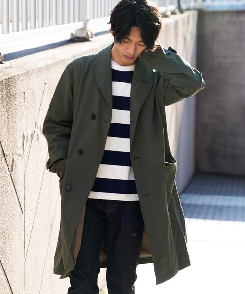 green label relaxing(グリーンレーベルリラクシング)の「BC HEAVY/W WIDE/ボーダー C/N カットソー ◆(Tシャツ/カットソー・メンズ・ブラック/オリーブ/ネイビー・LARGE/MEDIUM/SMALL)」の16枚目の写真