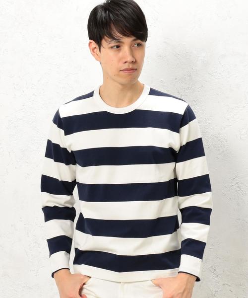 green label relaxing(グリーンレーベルリラクシング)の「BC HEAVY/W WIDE/ボーダー C/N カットソー ◆(Tシャツ/カットソー・メンズ・ブラック/オリーブ/ネイビー・LARGE/MEDIUM/SMALL)」の17枚目の写真