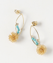 【岩座】菊花石菱形ピアス