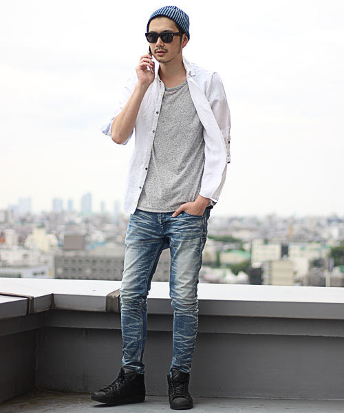 glory crew（グローリークルー）の「【人気につきカラー追加】フレンチリネンシャツ（ホリゾンタルカラー、７分袖）（シャツ/ブラウス・メンズ・ホワイト/ブラウン/キャメル/ボルドー/ブラック/カーキ・S/L/LL/M）」の15枚目の写真
