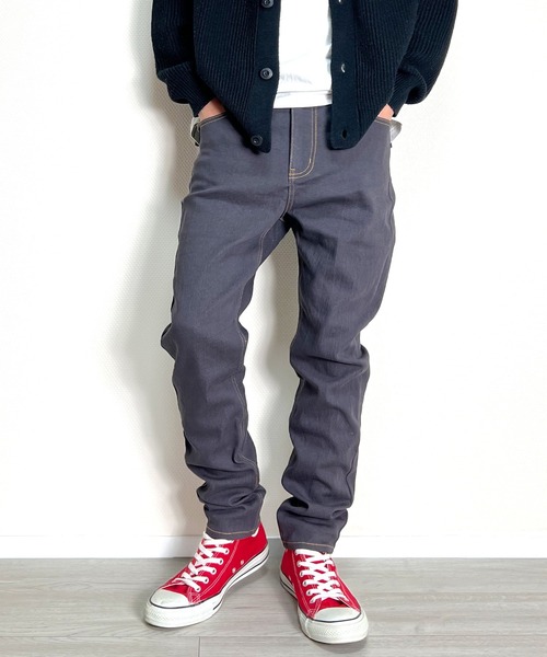 ハンドメイド★ちょいサルエルスキニー ストレッチテーパードちょいサルエルスキニーパンツ デニムパンツ