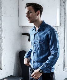MR.OLIVE | TENCEL 100 DENIM / OPEN COLLAR SHIRT(シャツ/ブラウス)