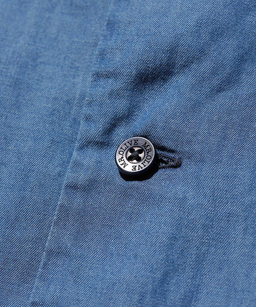 MR.OLIVE（ミスターオリーブ）の「TENCEL 100 / OPEN COLLAR DENIM SHIRT(オープンカラー デニムシャツ)（シャツ/ブラウス・メンズ・ライトインディゴブルー/ダークインディゴブルー・LARGE/MEDIUM/SMALL）」の3枚目の写真