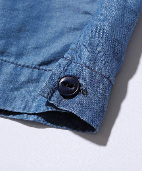 MR.OLIVE（ミスターオリーブ）の「TENCEL 100 / OPEN COLLAR DENIM SHIRT(オープンカラー デニムシャツ)（シャツ/ブラウス・メンズ・ライトインディゴブルー/ダークインディゴブルー・LARGE/MEDIUM/SMALL）」の12枚目の写真