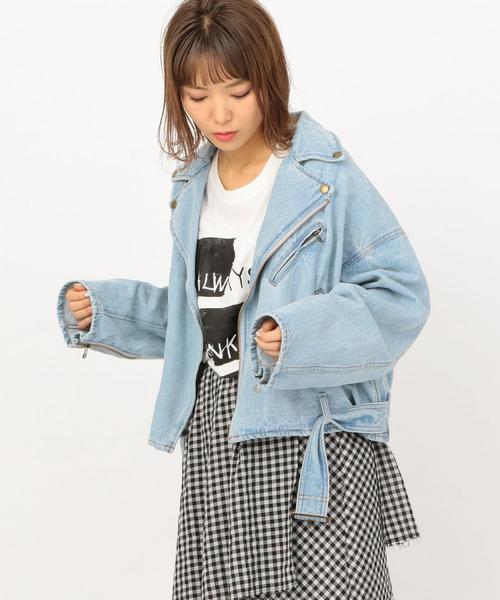 Another Edition（アナザーエディション）の「デニムライダースジャケット（ライダースジャケット・レディース・ブラック/ライトブルー・SMALL/MEDIUM）」の18枚目の写真