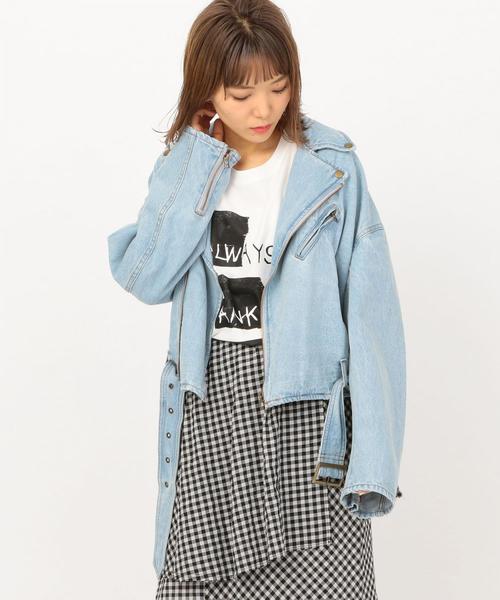 Another Edition（アナザーエディション）の「デニムライダースジャケット（ライダースジャケット・レディース・ブラック/ライトブルー・SMALL/MEDIUM）」の19枚目の写真