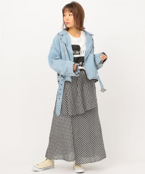 Another Edition（アナザーエディション）の「デニムライダースジャケット（ライダースジャケット・レディース・ブラック/ライトブルー・SMALL/MEDIUM）」の22枚目の写真