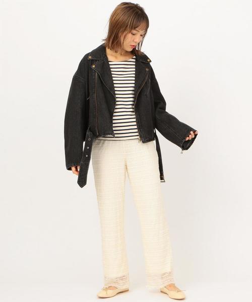 Another Edition（アナザーエディション）の「デニムライダースジャケット（ライダースジャケット・レディース・ブラック/ライトブルー・SMALL/MEDIUM）」の16枚目の写真