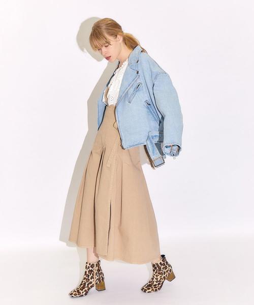 Another Edition（アナザーエディション）の「デニムライダースジャケット（ライダースジャケット・レディース・ブラック/ライトブルー・SMALL/MEDIUM）」の8枚目の写真