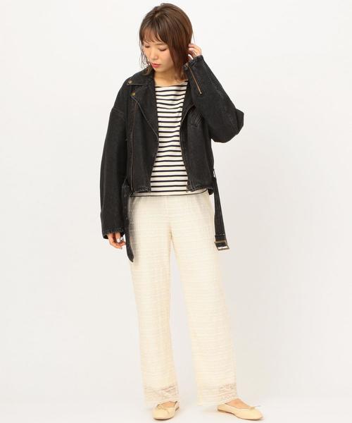 Another Edition（アナザーエディション）の「デニムライダースジャケット（ライダースジャケット・レディース・ブラック/ライトブルー・SMALL/MEDIUM）」の9枚目の写真