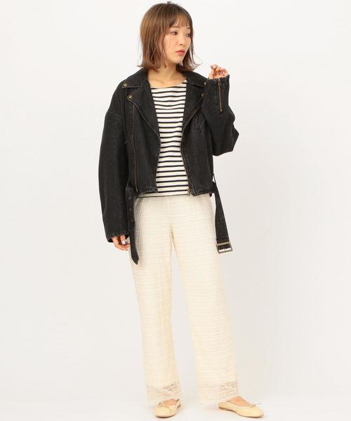 Another Edition（アナザーエディション）の「デニムライダースジャケット（ライダースジャケット・レディース・ブラック/ライトブルー・SMALL/MEDIUM）」の10枚目の写真