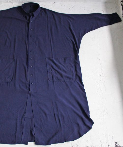 antiqua(アンティカ)の「ロングシャツワンピ(シャツワンピース・レディース・ネイビー/ブラック・FREE)」の8枚目の写真