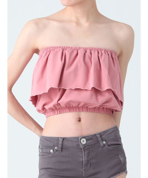 Gyda ジェイダ の カットフリルベアトップ Tシャツ カットソー Wear Gyda ジェイダ の カットフリルベアトップ Tシャツ カットソー Wear