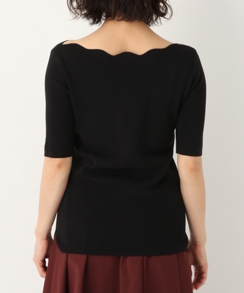 A part by（アパートバイ）の「14GCoMoスカラップ5S 788625（ニット/セーター・レディース・ターコイズブルー/ホワイト/ブラック・FREE）」の5枚目の写真