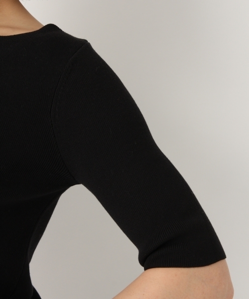 A part by（アパートバイ）の「14GCoMoスカラップ5S 788625（ニット/セーター・レディース・ターコイズブルー/ホワイト/ブラック・FREE）」の8枚目の写真