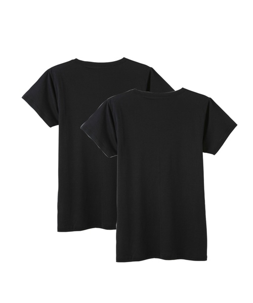 adidas neo(アディダスネオ)の「【adidas neo】VネックTシャツ 同色2枚組(Tシャツ/カットソー・メンズ・ブラック/ホワイト・LARGE/X-LARGE/MEDIUM)」の9枚目の写真