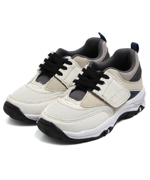 BREEZE（ブリーズ）の「トドラーハイテクスニーカー（スニーカー・キッズ・オフホワイト/グレー/ブラック・20/17/19/21/16/18）」の2枚目の写真