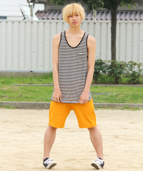 WEGO（ウィゴー）の「WEGO/ボーダールーズタンク（タンクトップ・メンズ・ブラック/ネイビー/レッド・MEDIUM/LARGE）」の11枚目の写真