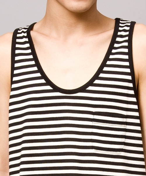 WEGO（ウィゴー）の「WEGO/ボーダールーズタンク（タンクトップ・メンズ・ブラック/ネイビー/レッド・MEDIUM/LARGE）」の10枚目の写真