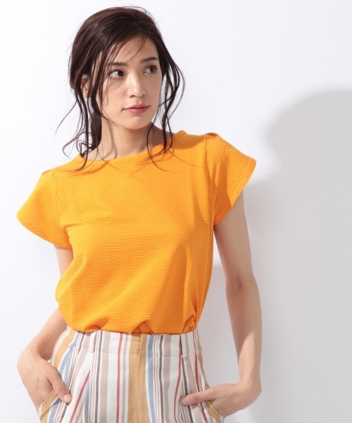 laboratory work（ラボラトリーワーク）の「サッカーストライププルオーバー（Tシャツ/カットソー・レディース・オフホワイト/オレンジ/ブルー・MEDIUM）」の3枚目の写真