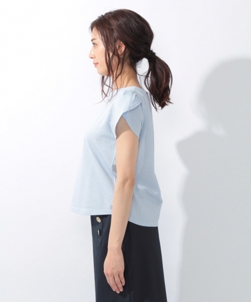 laboratory work（ラボラトリーワーク）の「サッカーストライププルオーバー（Tシャツ/カットソー・レディース・オフホワイト/オレンジ/ブルー・MEDIUM）」の7枚目の写真