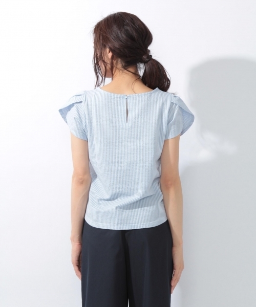 laboratory work（ラボラトリーワーク）の「サッカーストライププルオーバー（Tシャツ/カットソー・レディース・オフホワイト/オレンジ/ブルー・MEDIUM）」の11枚目の写真