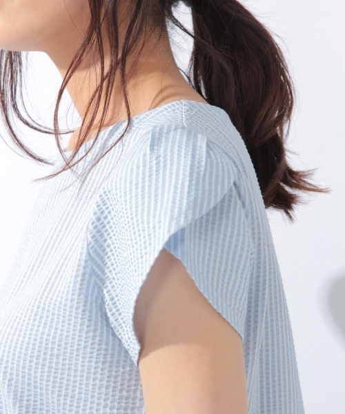 laboratory work（ラボラトリーワーク）の「サッカーストライププルオーバー（Tシャツ/カットソー・レディース・オフホワイト/オレンジ/ブルー・MEDIUM）」の14枚目の写真