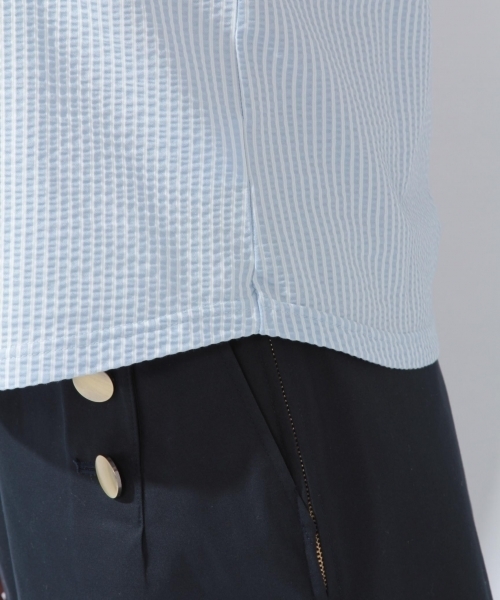 laboratory work（ラボラトリーワーク）の「サッカーストライププルオーバー（Tシャツ/カットソー・レディース・オフホワイト/オレンジ/ブルー・MEDIUM）」の6枚目の写真