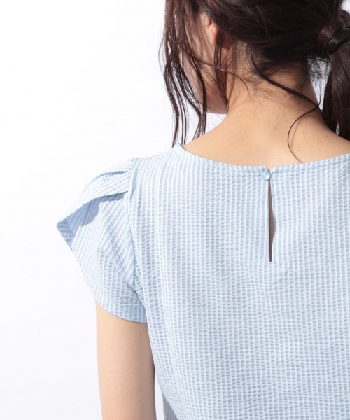 laboratory work（ラボラトリーワーク）の「サッカーストライププルオーバー（Tシャツ/カットソー・レディース・オフホワイト/オレンジ/ブルー・MEDIUM）」の13枚目の写真