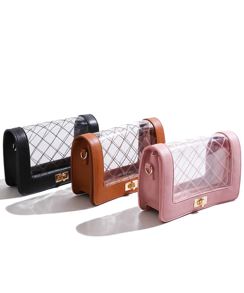 WEGO（ウィゴー）の「WEGO/クリアキルティングショルダーバッグ（ショルダーバッグ・レディース・ブラック/ピンク/キャメル・FREE）」の7枚目の写真