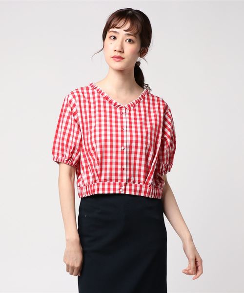 earth music&ecology(アースミュージックアンドエコロジー)の「・衿フリルブラウス ●(シャツ/ブラウス・レディース・ブラック/ネイビー/レッド/ラベンダー・FREE)」の4枚目の写真