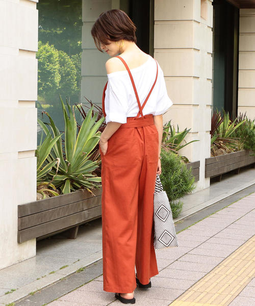 BEAUTY&YOUTH UNITED ARROWS（ビューティーアンドユースユナイテッドアローズ）の「BY∴ リングベルトサロペット -手洗い可能- o（サロペット/オーバーオール・レディース・ブラック/オレンジ系その他・SMALL/MEDIUM）」の6枚目の写真